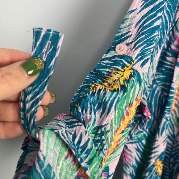 Woman Within NWT plus size 22/24 tropical pattern pleated cotton tunic - Picture 9 of 10